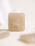 White Jade Carved Square Pendant Necklace